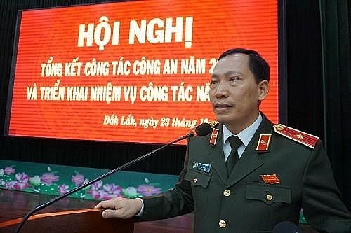 Thiếu tướng Lê Văn Tuyến - Thứ trưởng Bộ Công an phát biểu chỉ đạo