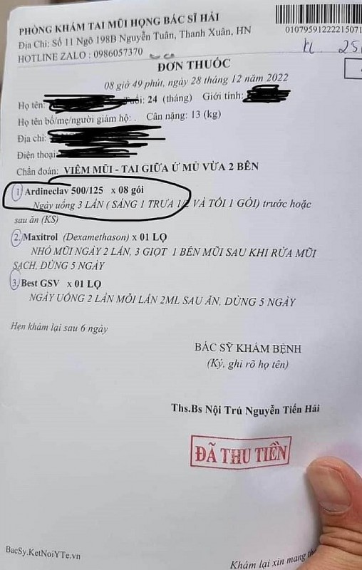 Phòng khám tai mũi họng Dr Hải bán thuốc trái quy định, thể hiện thái độ khó chịu với khách hàng