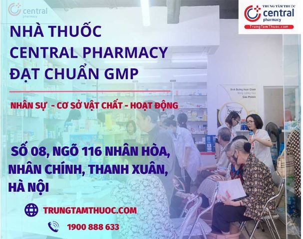 Trung tâm thuốc Central Pharmacy - nhà thuốc hàng đầu tại Hà Nội đạt tiêu chuẩn GPP