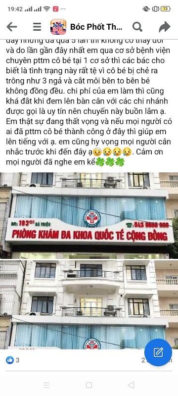 Hà Nội: Phòng khám đa khoa Cộng Đồng (193c3 Bà Triệu) bị tố tay nghề kém khiến khách hàng phải đi sửa lại ở cơ sở khác