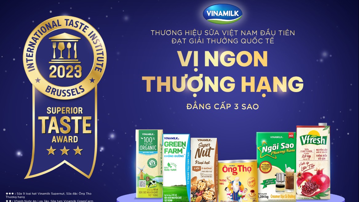 Vinamilk - Thương hiệu sữa Việt Nam đầu tiên có sản phẩm đạt 3 sao từ giải thưởng Superior Taste Award (Vị ngon thượng hạng)