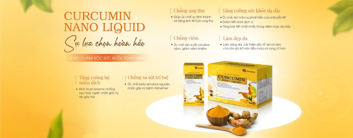 Thực phẩm bảo vệ sức khỏe Curcumin Nano Liquid: người bạn đồng hành tin cậy bảo vệ dạ dày của bạn