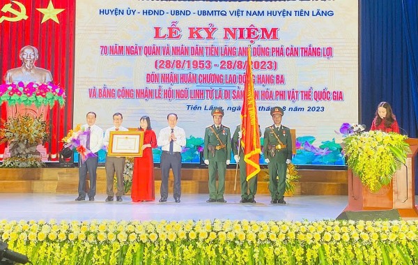 Huyện Tiên Lãng (TP. Hải Phòng): Long trọng Kỷ niệm 70 năm phá càn thắng lợi và đón nhận Huân chương lao động hạng Ba