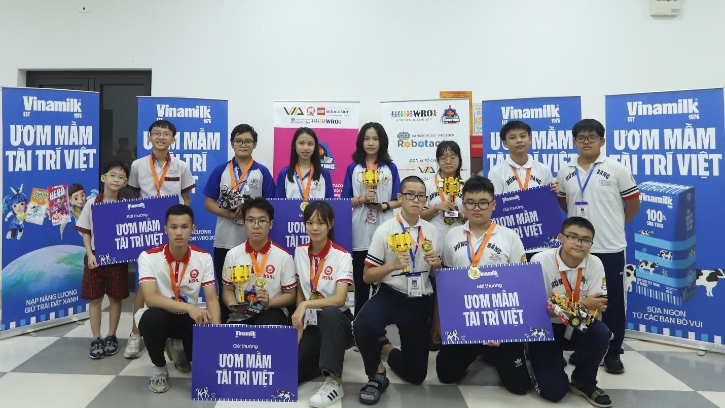 Vinamilk tiếp sức nhà vô địch nhí bứt phá tại Robotacon WRO 2023