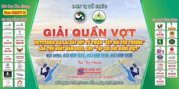 Giải Quần vợt gây quỹ từ thiện “Kết nối yêu thương” tại Gia Lai: Số tiền quyên góp đã hơn 300 triệu đồng