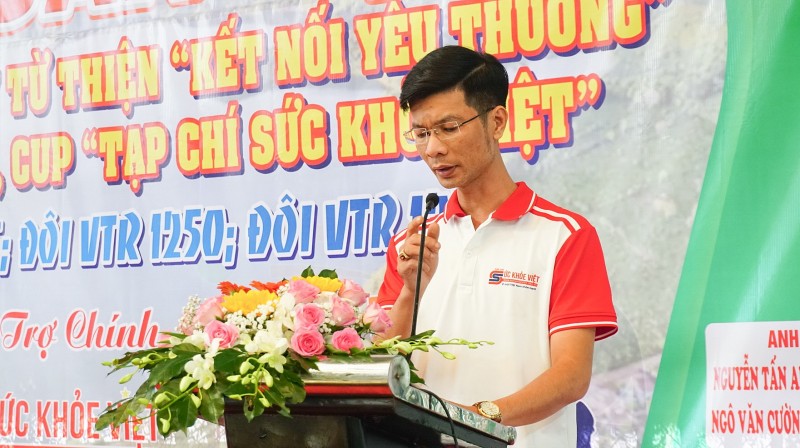 Ông Nguyễn Mạnh Cường - Đại diện VP Tạp chí Sức khoẻ Việt tại TP.HCM - phát biểu tại buổi lễ.