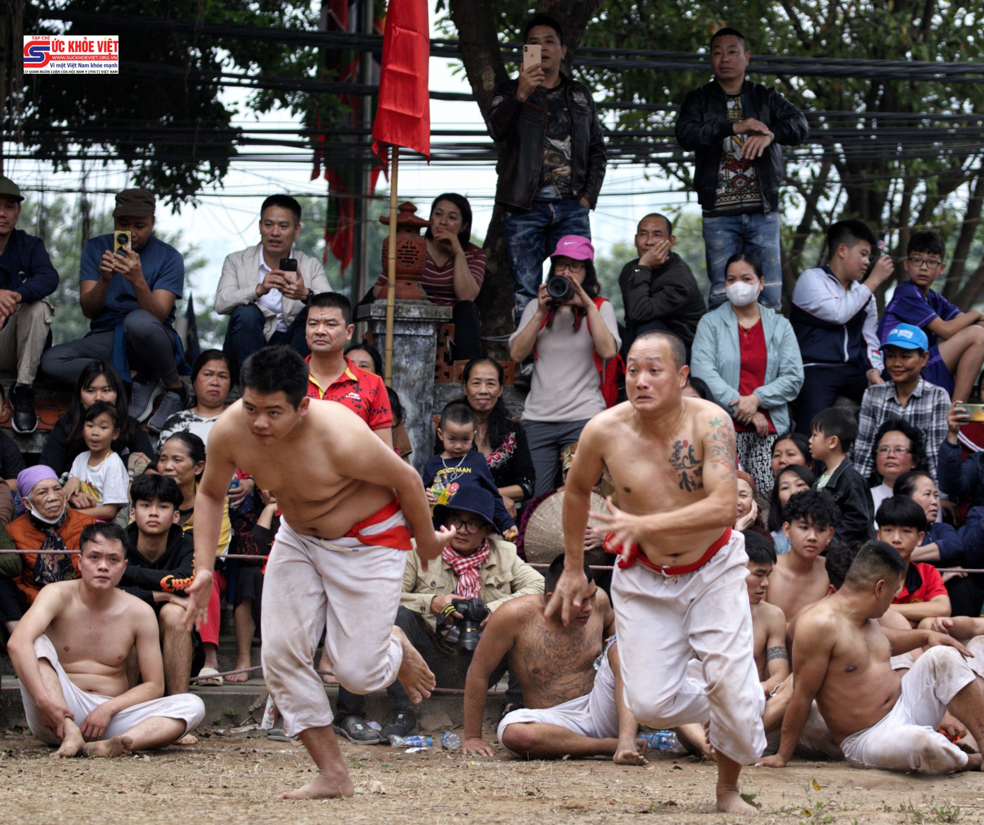 Trai làng Thúy Lĩnh trổ tài thi đấu trong Lễ hội vật cầu đầu xuân