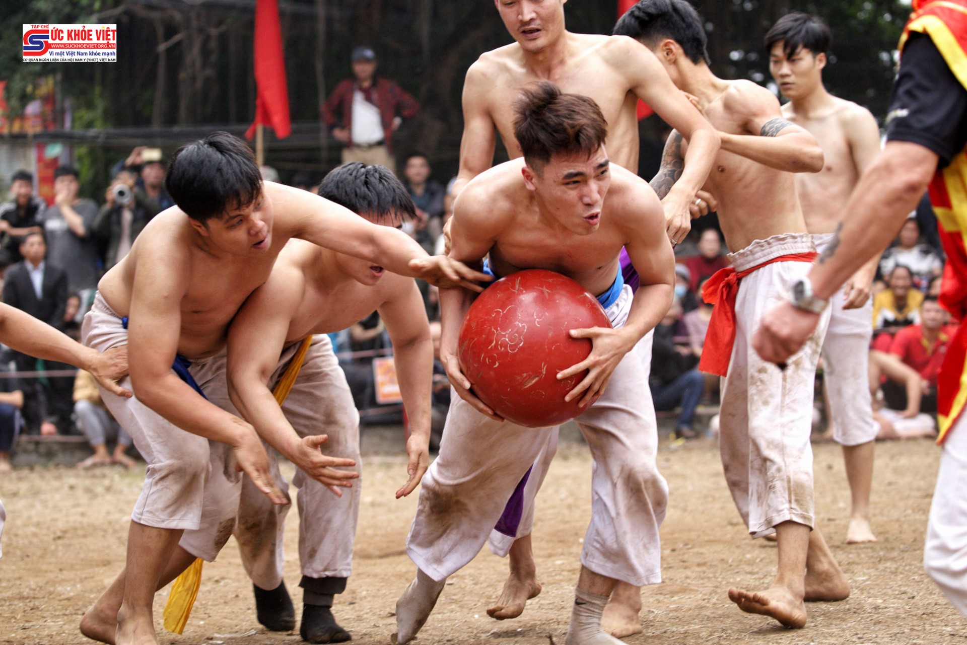 Trai làng Thúy Lĩnh trổ tài thi đấu trong Lễ hội vật cầu đầu xuân