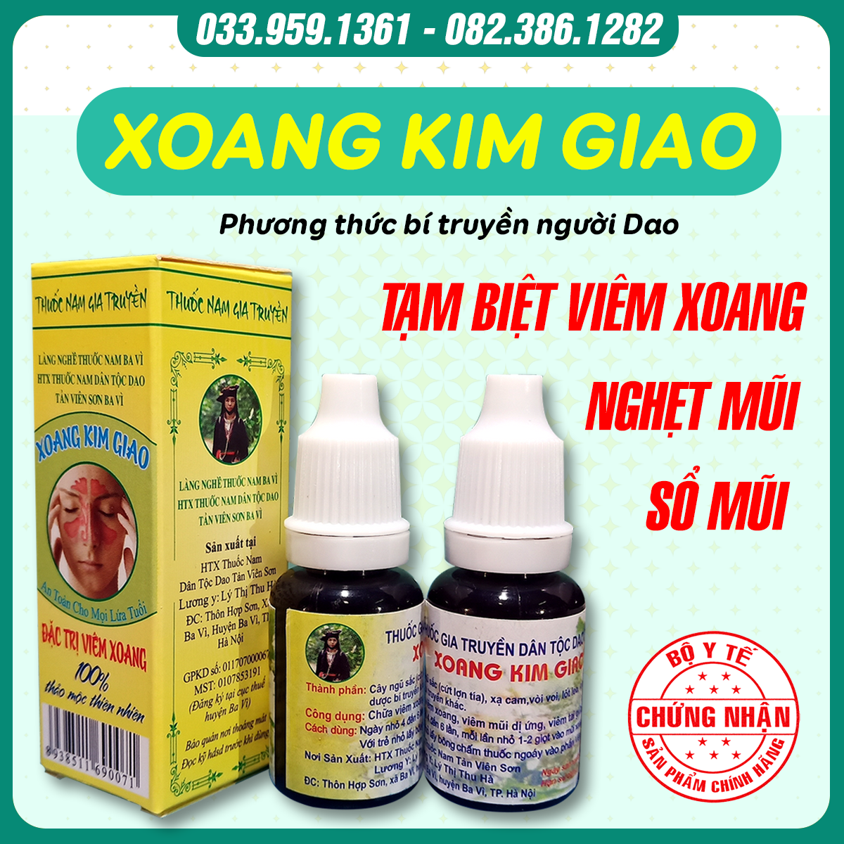 Xoang Kim Giao - Bài thuốc gia truyền chữa viêm xoang, viêm mũi từ thảo dược thiên nhiên núi Ba Vì