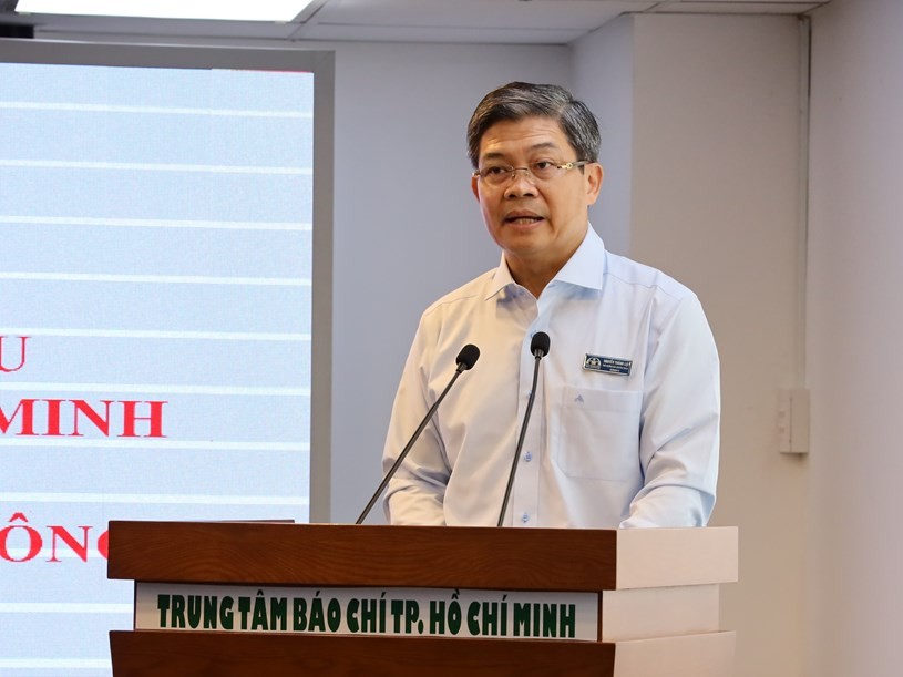 Phó Trưởng Ban chuyên trách Ban ATGT TP Nguyễn Thành Lợi phát biểu khai mạc hội nghị.