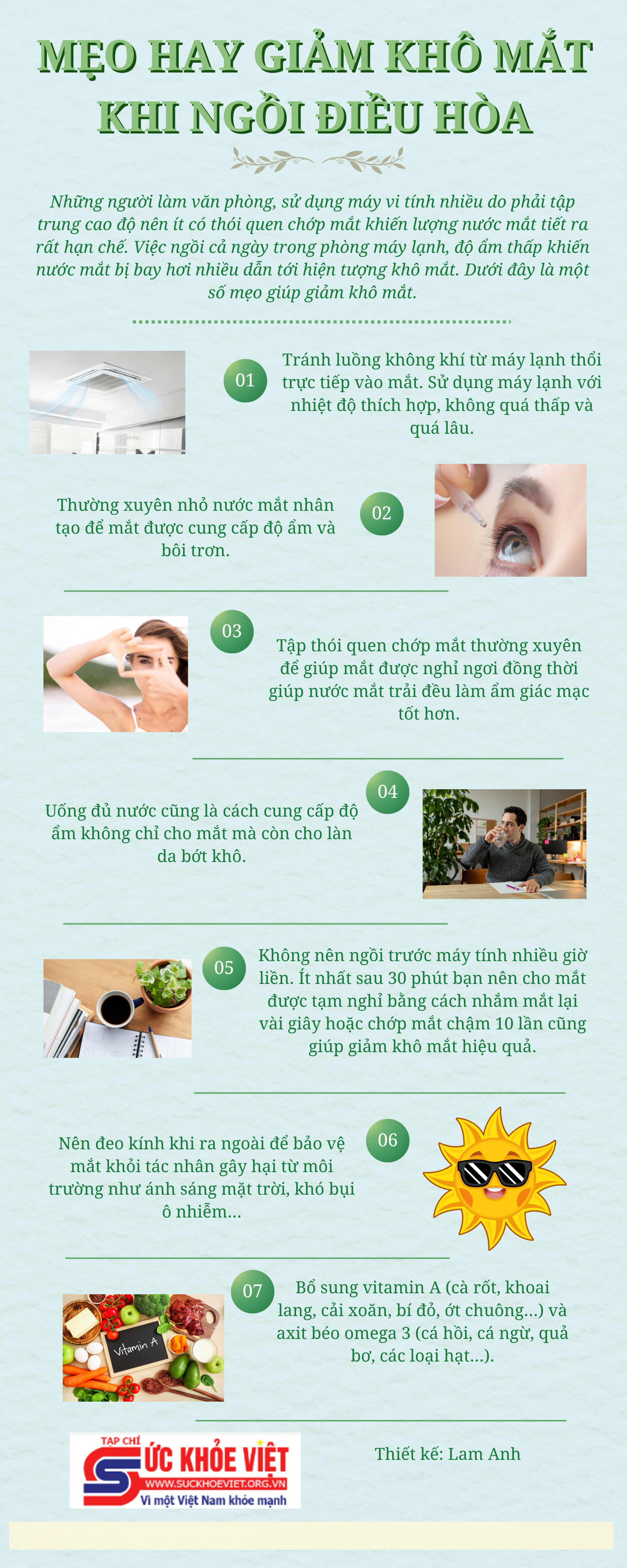 [Infographic] Mẹo hay giảm khô mắt khi ngồi điều hòa