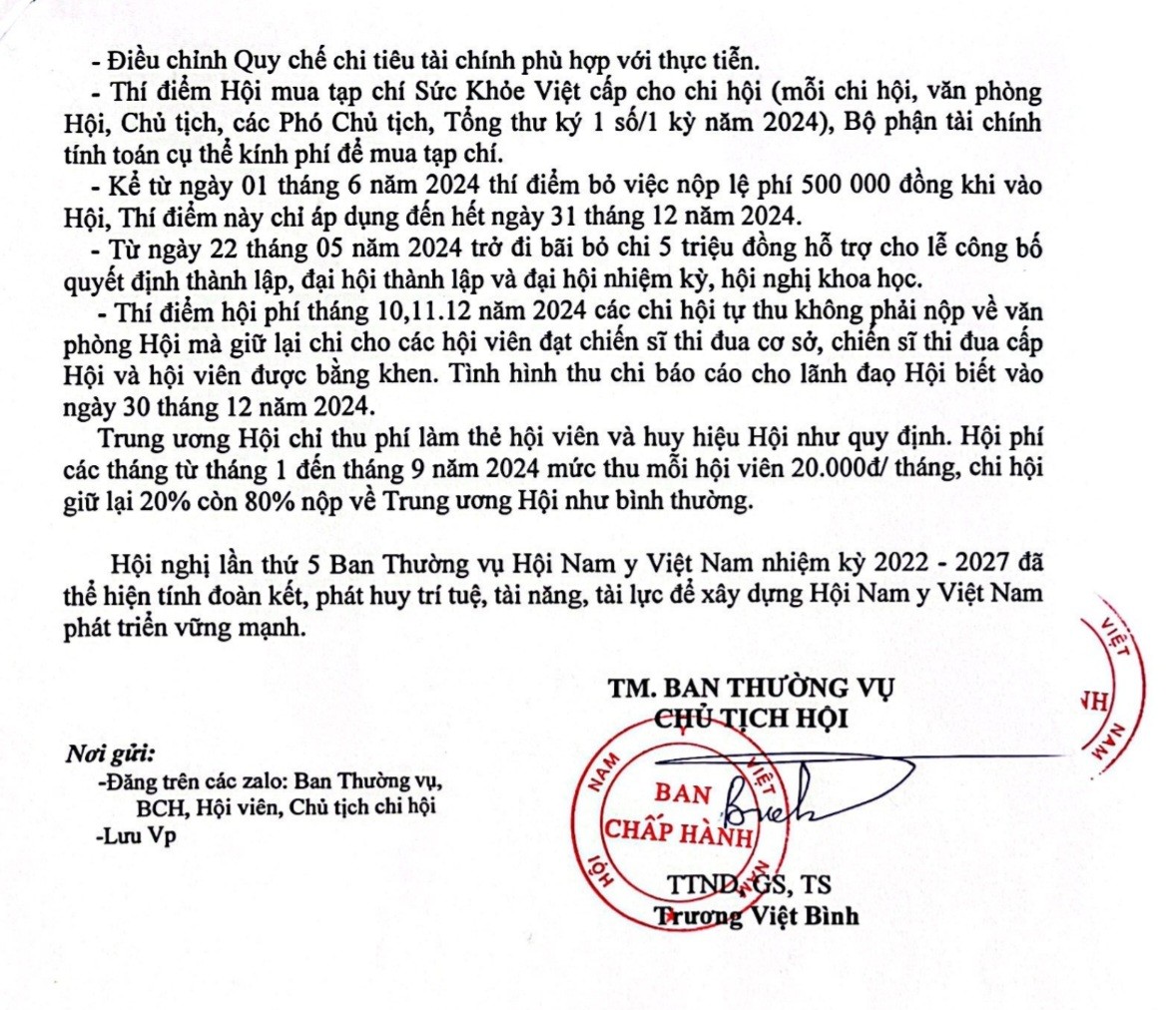 Ban Thường vụ Hội Nam Y Việt Nam tổ chức Hội nghị lần thứ 5: Bàn và thông qua nhiều nội dung quan trọng