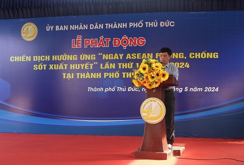 ông Nguyễn Kỳ Phùng - Ủy viên Ban Thường vụ Thành ủy, Phó Chủ tịch UBND TP Thủ Đức phát biểu tại buổi lễ