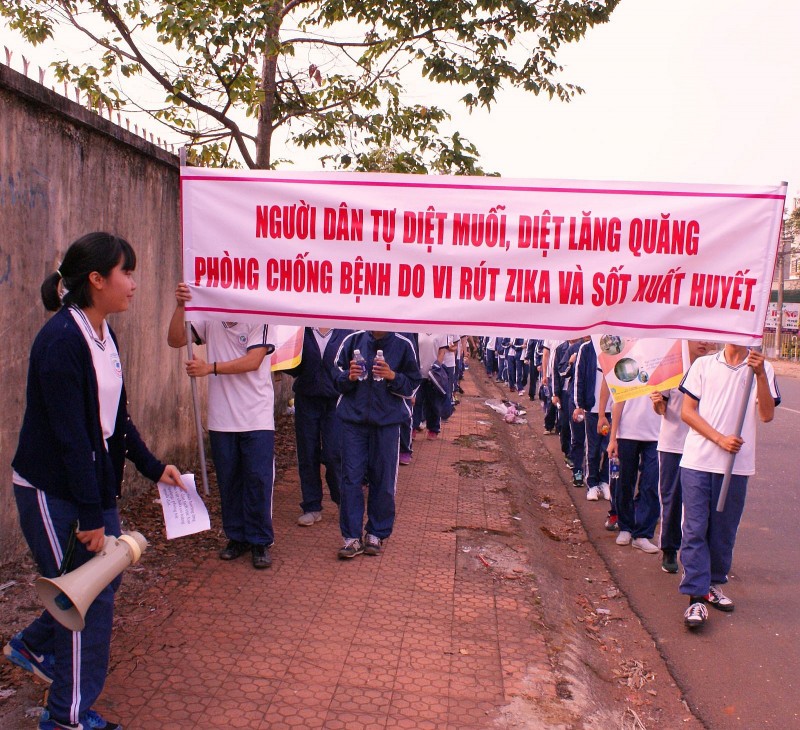 Lễ ra quân phòng chống sốt xuất huyết tại Thành phố Bảo Lộc. Ảnh: CDC Lâm Đồng