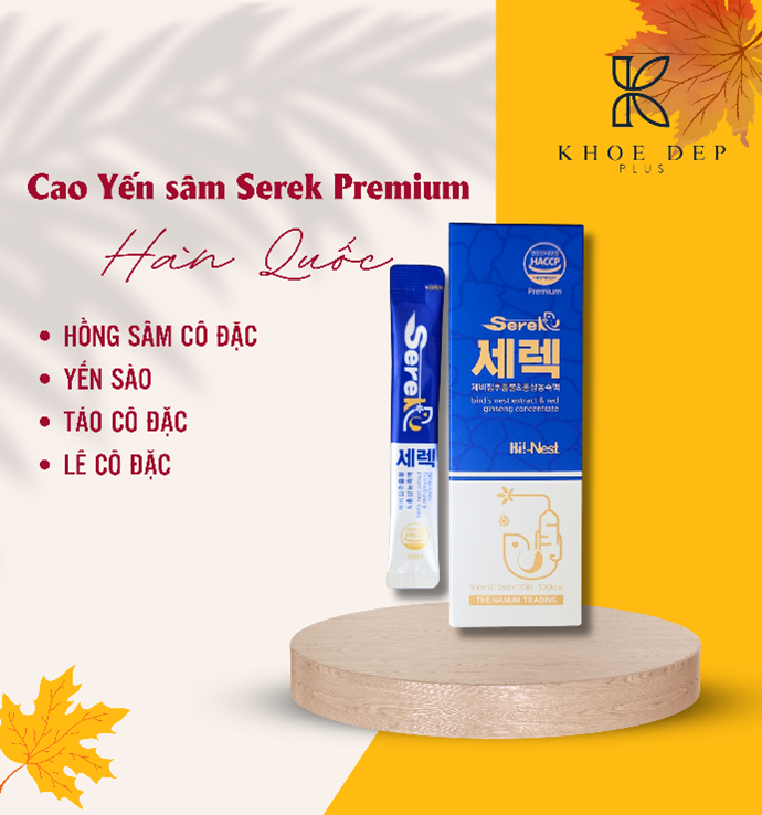 Các thành phần được chiết xuất trong sản phẩm Nước Cao Yến sâm Serek  Premium của Thương hiệu Khoedepplus. 