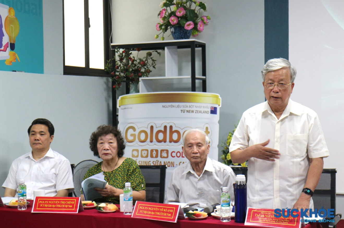 Ông Nguyễn Hồng Quân, Chủ tịch Hội GDCSSKCĐ Việt Nam phát biểu tại Hội nghị