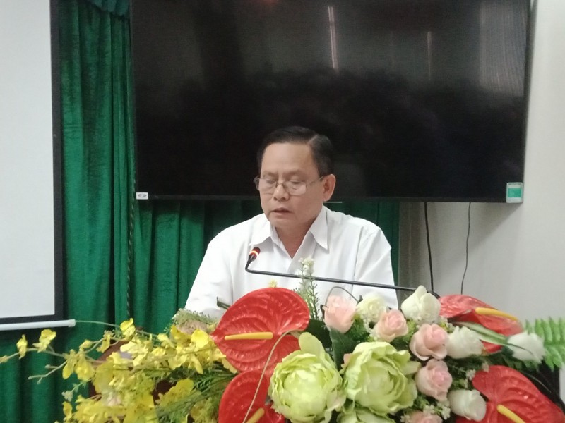 Ông Phạm Văn Tín, Phó trưởng Ban tuyên giáo tỉnh uỷ Tây Ninh phát biểu tại Hội nghị