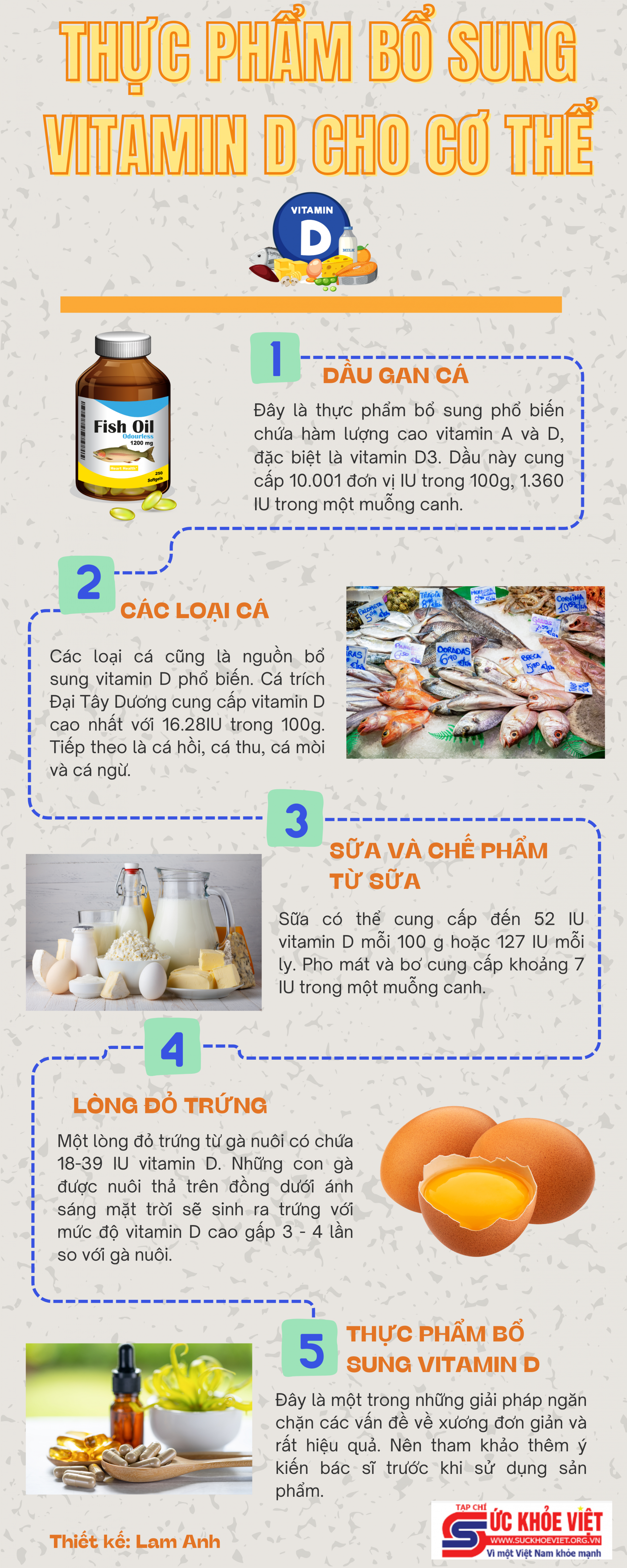 [Infographic] 5 cách bổ sung vitamin D cho cơ thể