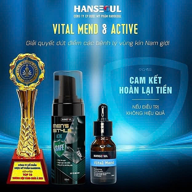 Hình ảnh bộ đôi sản phẩm tinh chất Vital Mend và bọt vệ sinh Active