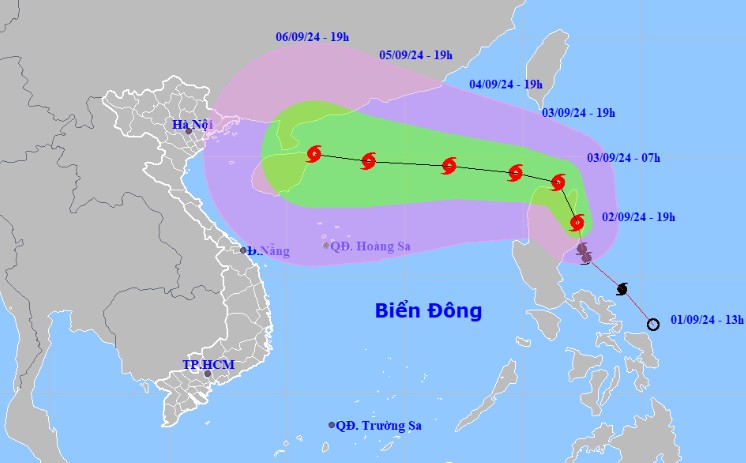 Xuất hiện bão YAGI gần Biển Đông