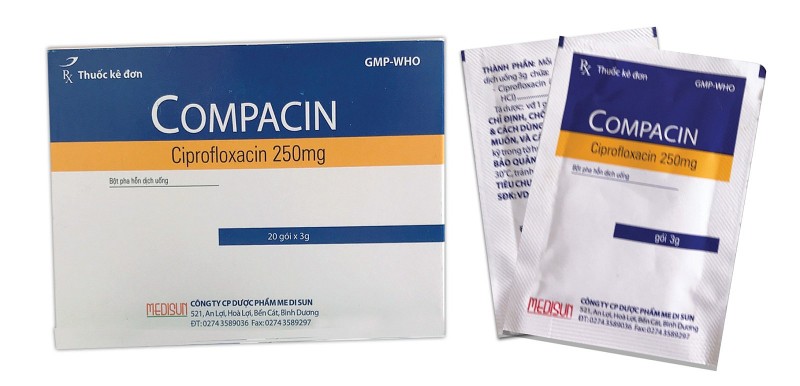 Thu hồi lô thuốc bột pha hỗn dịch uống Compacin (Ciprofloxacin 250mg)