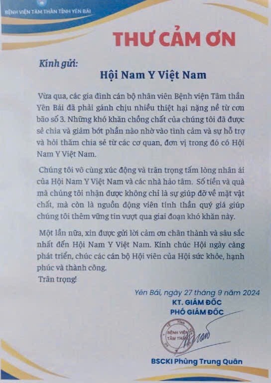 Hội Nam Y Việt Nam hỗ trợ người dân vùng bão lũ tại Yên Bái