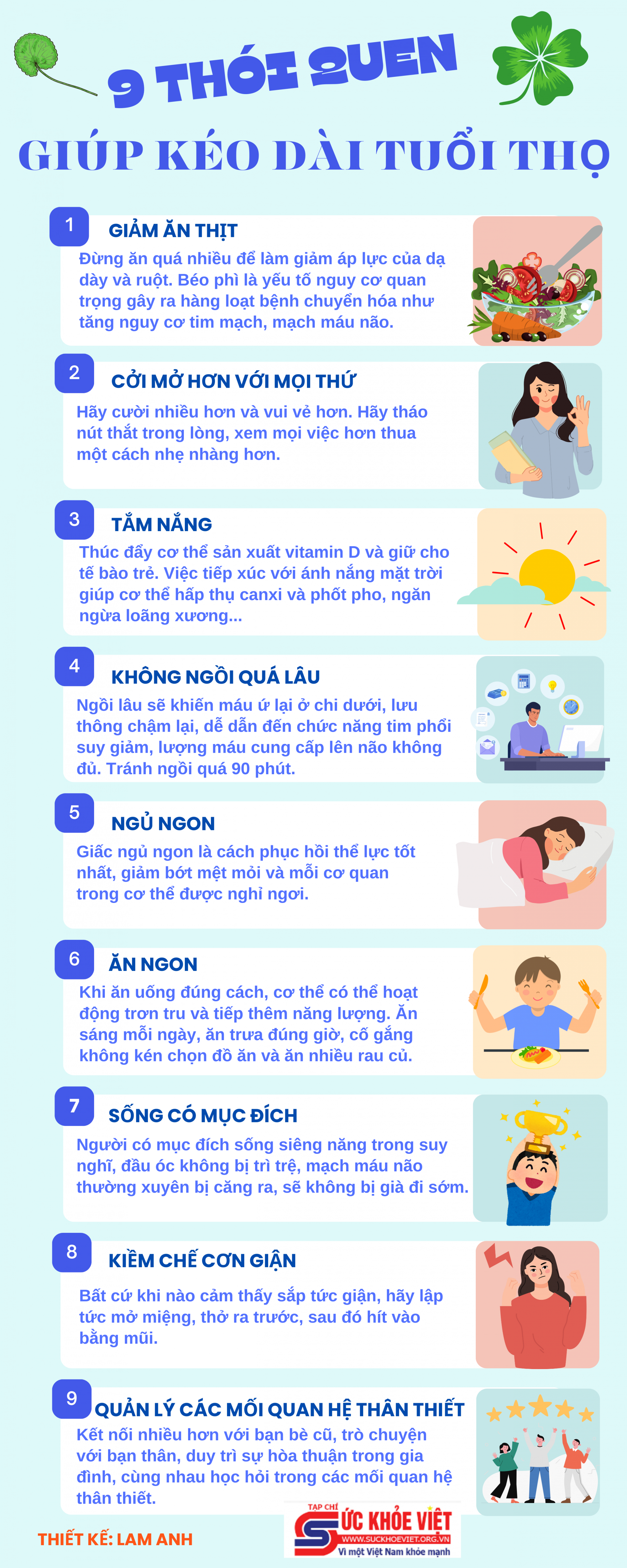 9 thói quen giúp kéo dài tuổi thọ