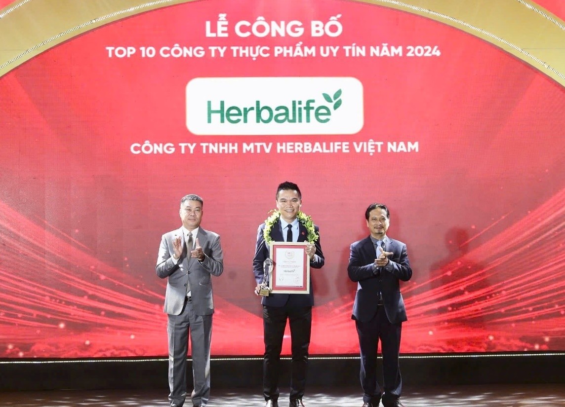 Herbalife Việt Nam được vinh danh Top 10 Công ty Thực phẩm Uy tín lần thứ tư liên tiếp