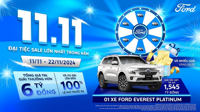 "Đại tiệc sale" với nhiều ưu đãi hấp dẫn cho khách hàng của Ford trong tháng 11/2024