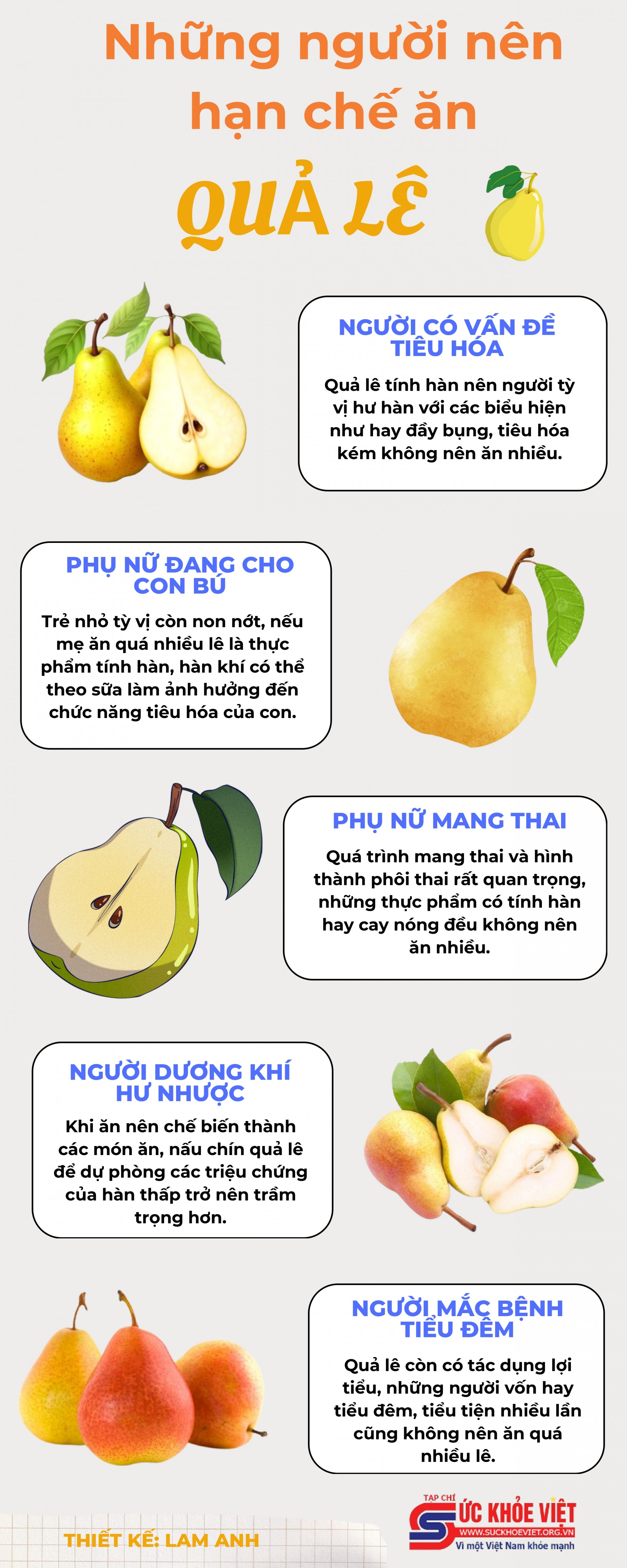 Những ai nên hạn chế ăn quả lê?