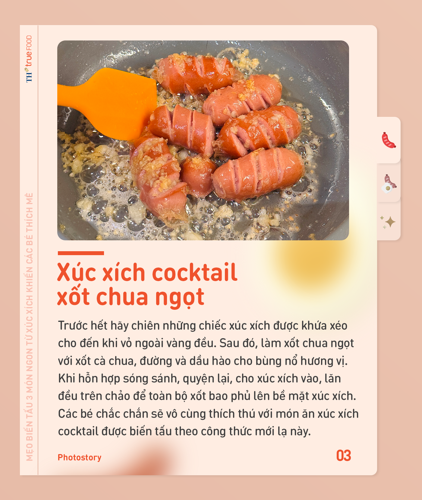 Mẹo biến tấu 3 món ngon từ xúc xích TH true FOOD khiến các bé thích mê