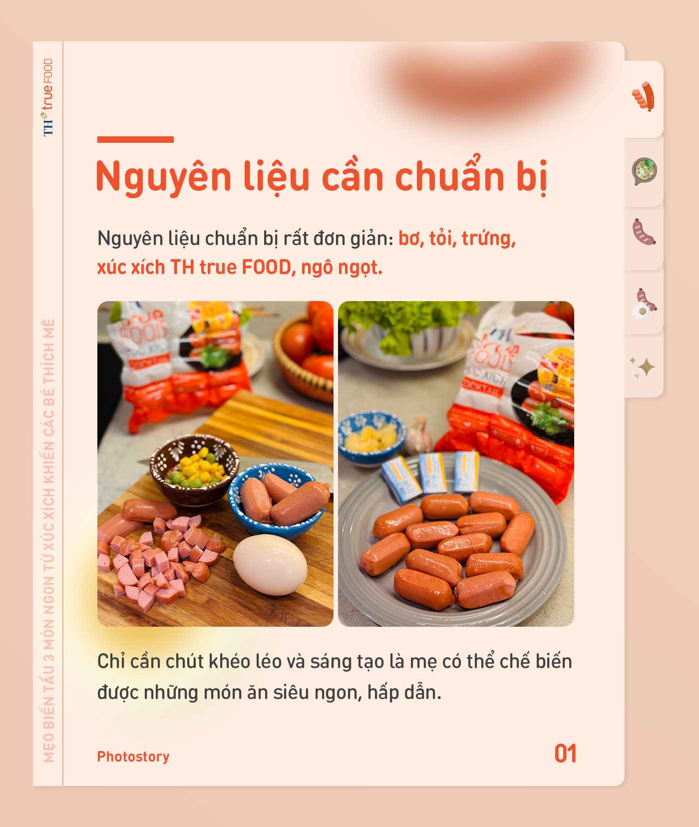 Mẹo biến tấu 3 món ngon từ xúc xích TH true FOOD khiến các bé thích mê