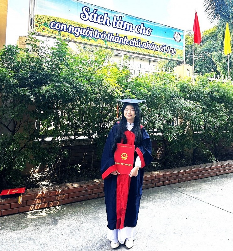 Nhấn vào ảnh để phóng to em Lê Phương Anh – học sinh lớp 12A19