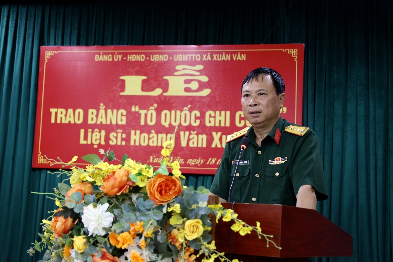 Xã Xuân Vân, tỉnh Tuyên Quang tổ chức Lễ trao Bằng Tổ quốc ghi công Liệt sĩ Hoàng Văn Xuân