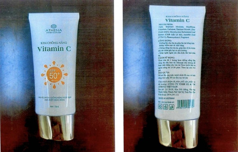 Đình chỉ lưu hành, thu hồi toàn quốc hai loại kem chống nắng giả: Kem chống nắng Vitamin C và Sun Cream. Đình chỉ lưu hành, thu hồi toàn quốc hai loại kem chống nắng giả: Kem chống nắng Vitamin C và Sun Cream.