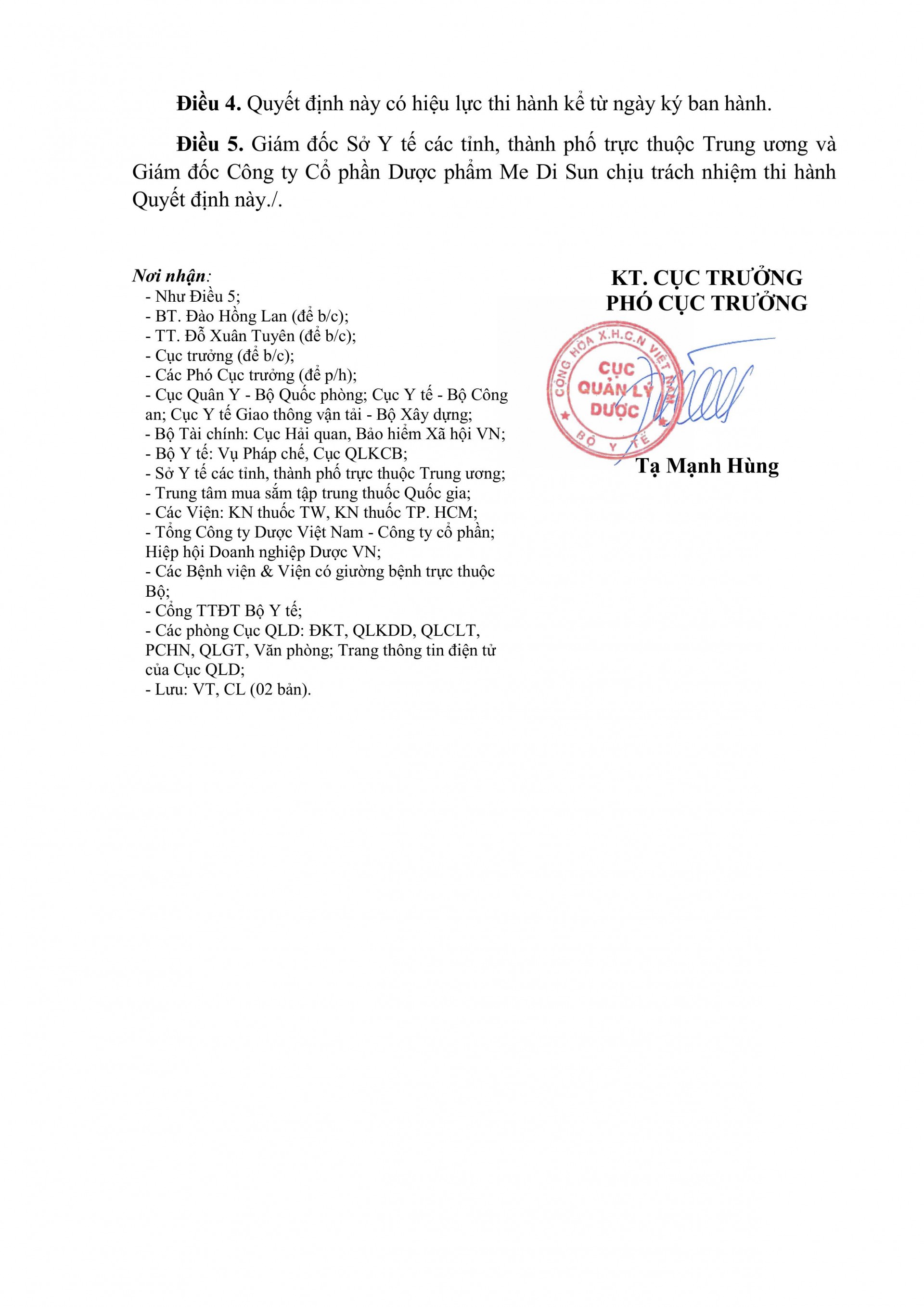 Thuốc sắt Femancia bị cấm sản xuất và lưu hành: Doanh nghiệp dược Me Di Sun vi phạm chất lượng mức độ 2