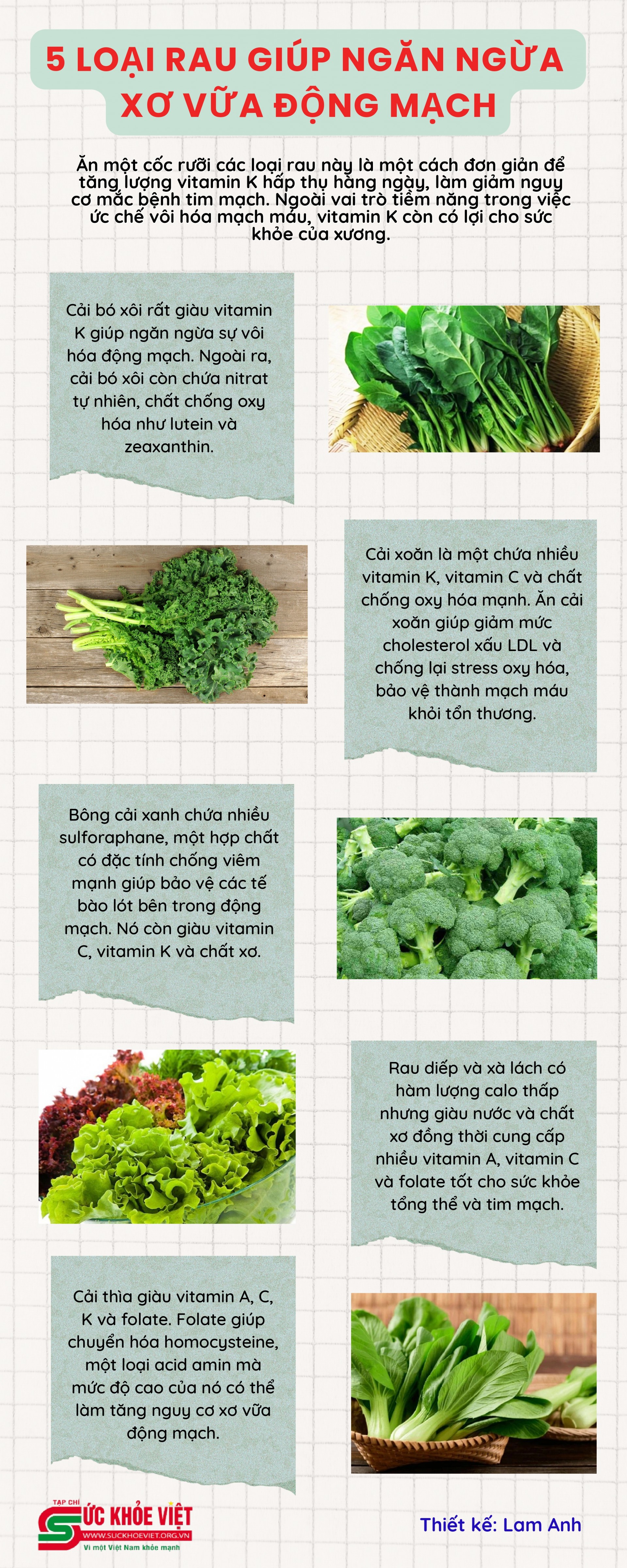 5 loại rau giúp ngăn ngừa xơ vữa động mạch