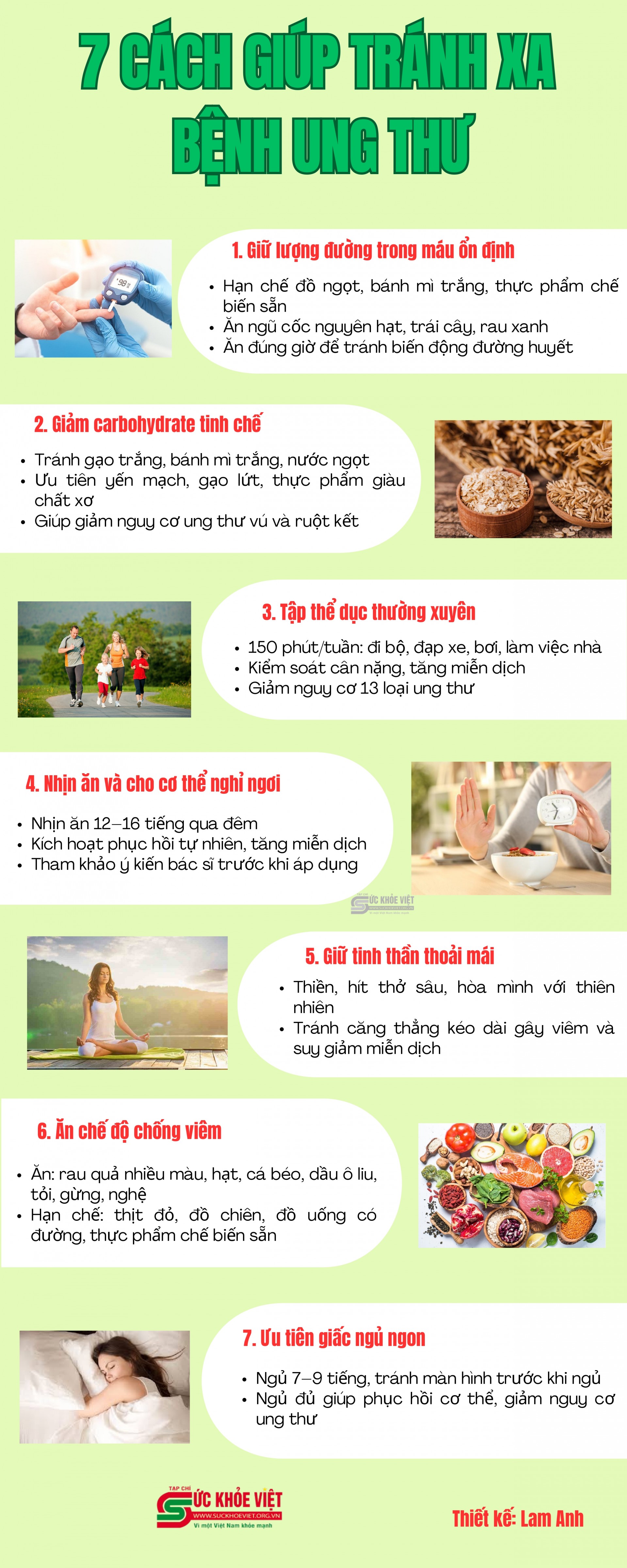 [Infographic] 7 cách giúp tránh xa bệnh ung thư