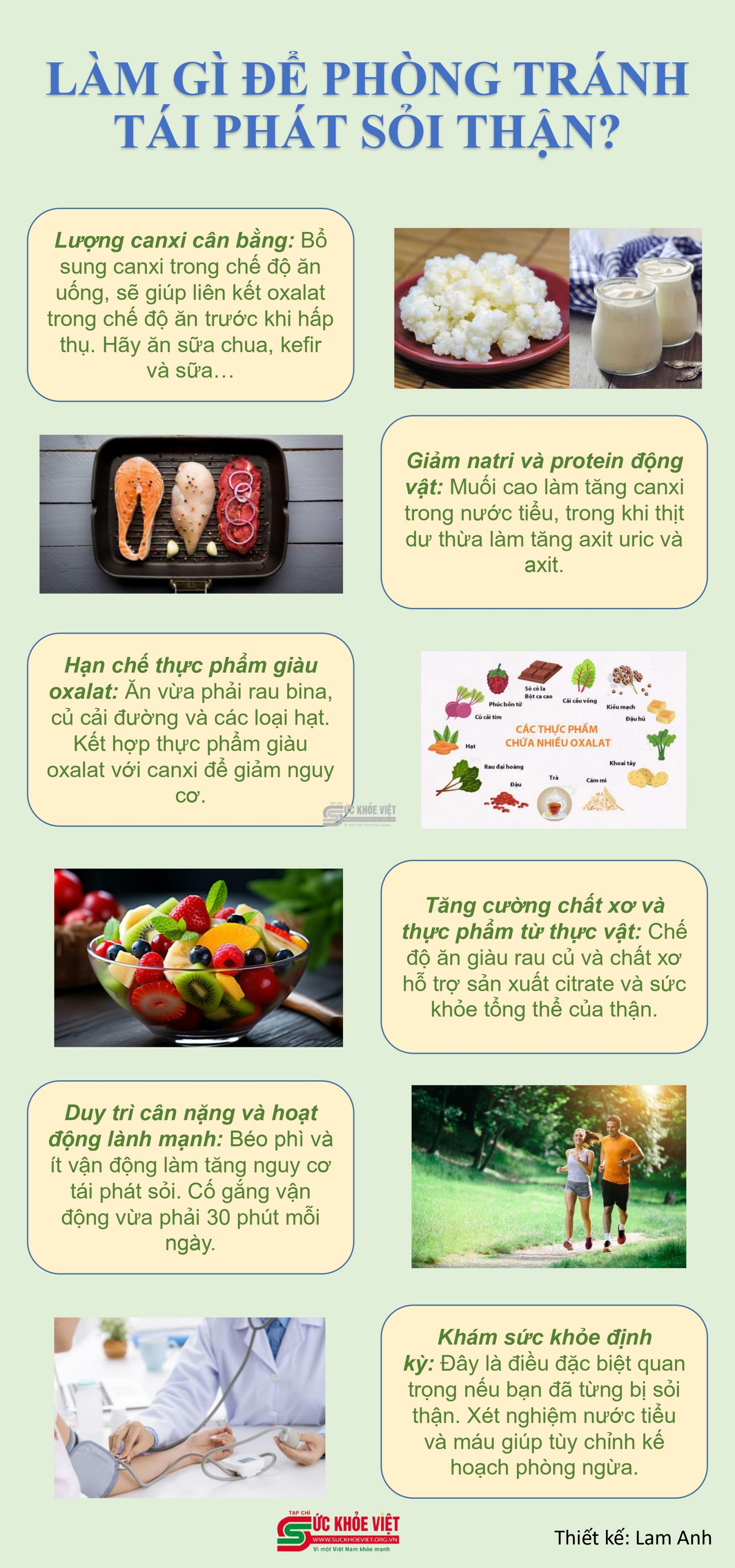 [Infographic] Làm gì để phòng tránh tái phát sỏi thận?