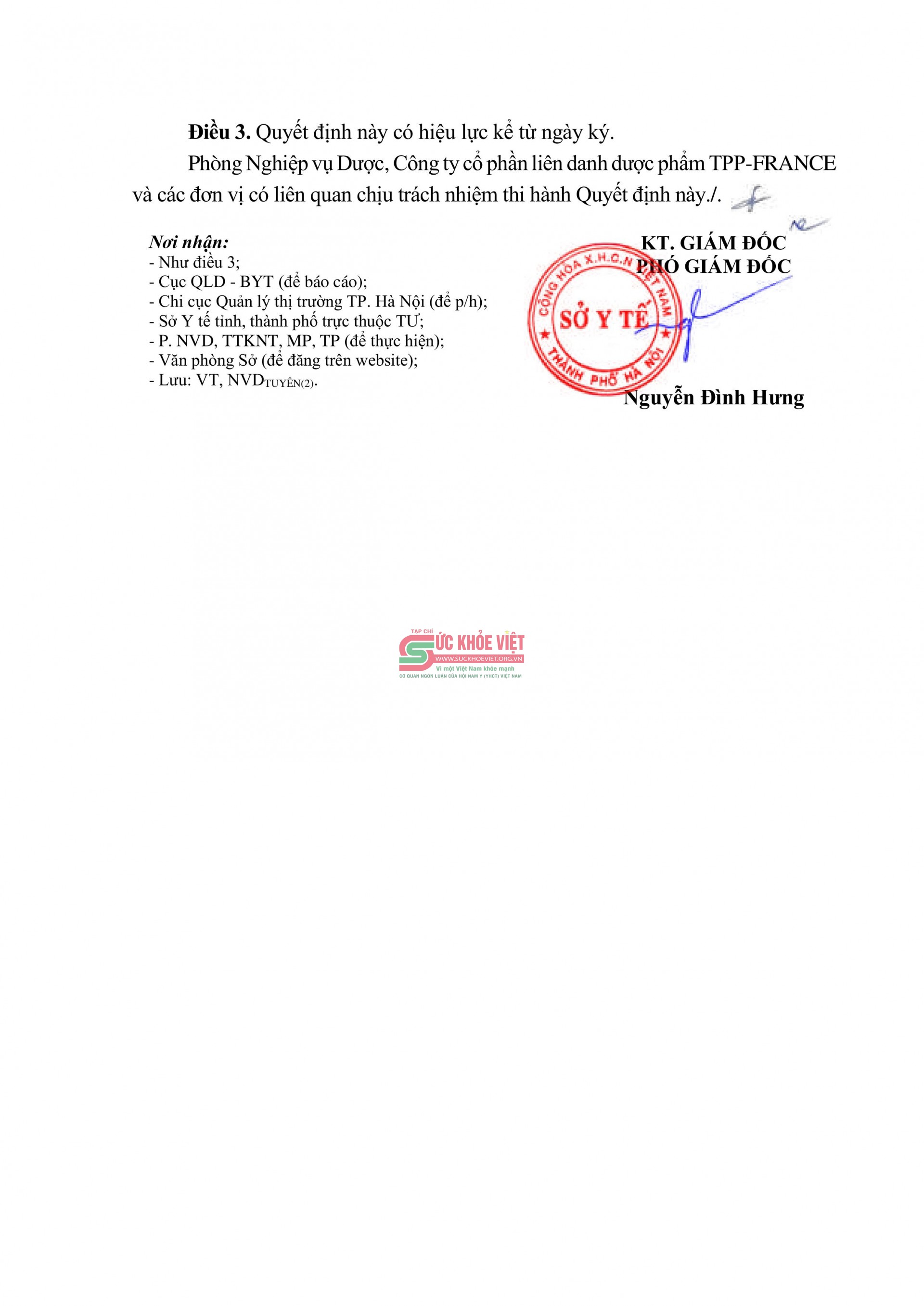 Hà Nội thu hồi Giấy chứng nhận sản xuất mỹ phẩm của Công ty TPP-France Hà Nội thu hồi Giấy chứng nhận sản xuất mỹ phẩm của Công ty TPP-France