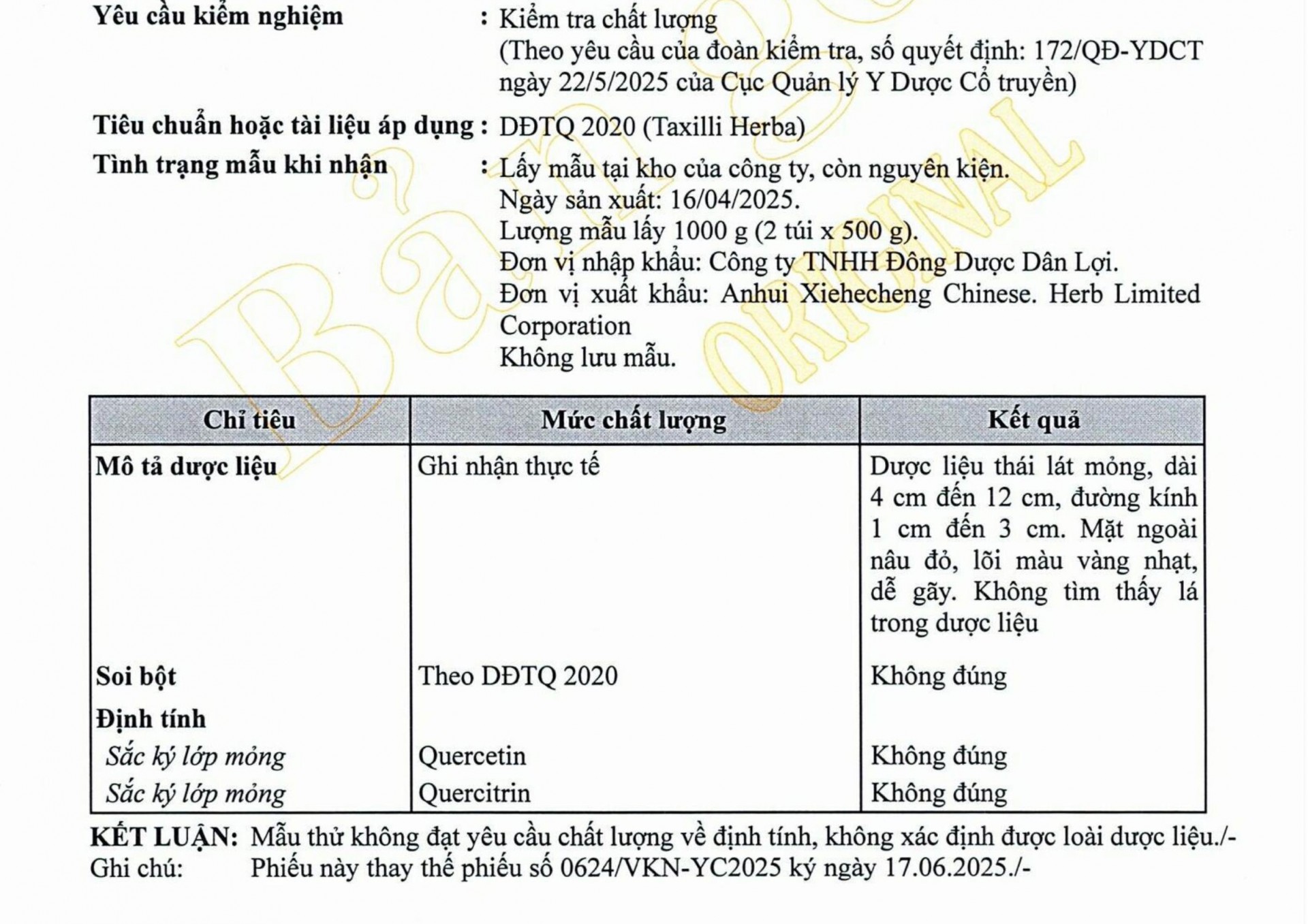 Nguy cơ từ dược liệu không rõ loài: Lô dược liệu “Tang ký sinh” nhập khẩu bị xử lý