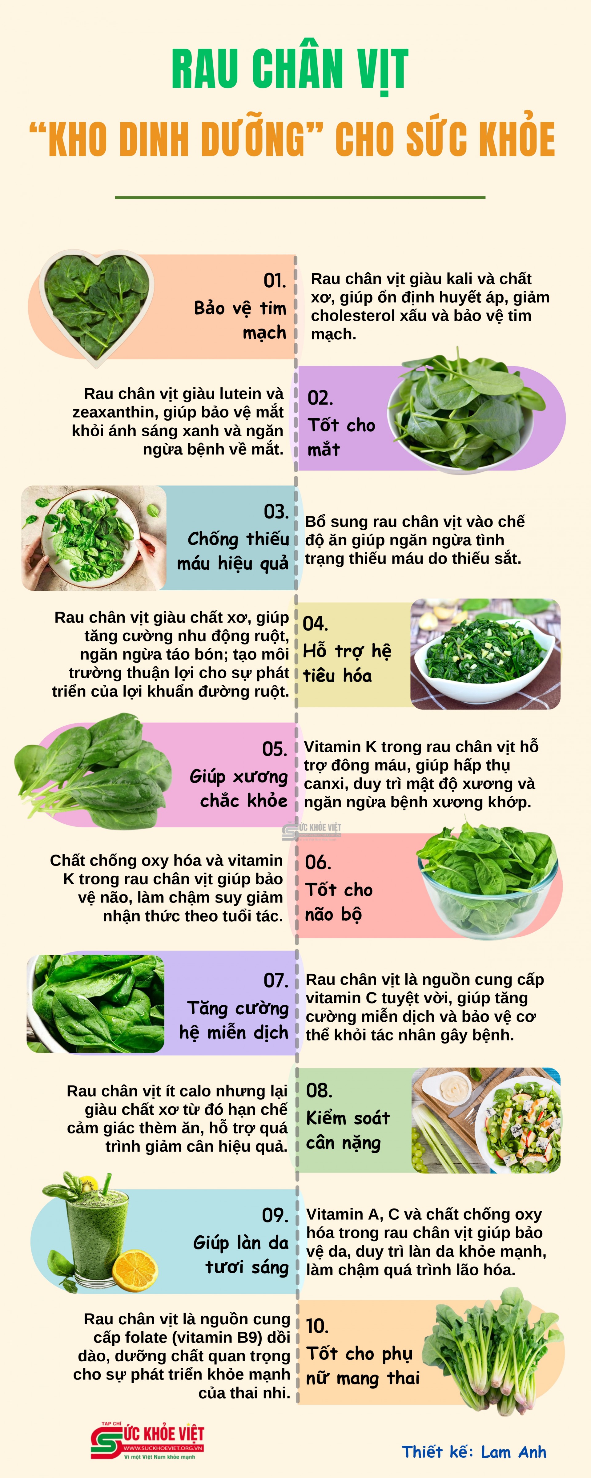 [Infographic] Rau chân vịt - 