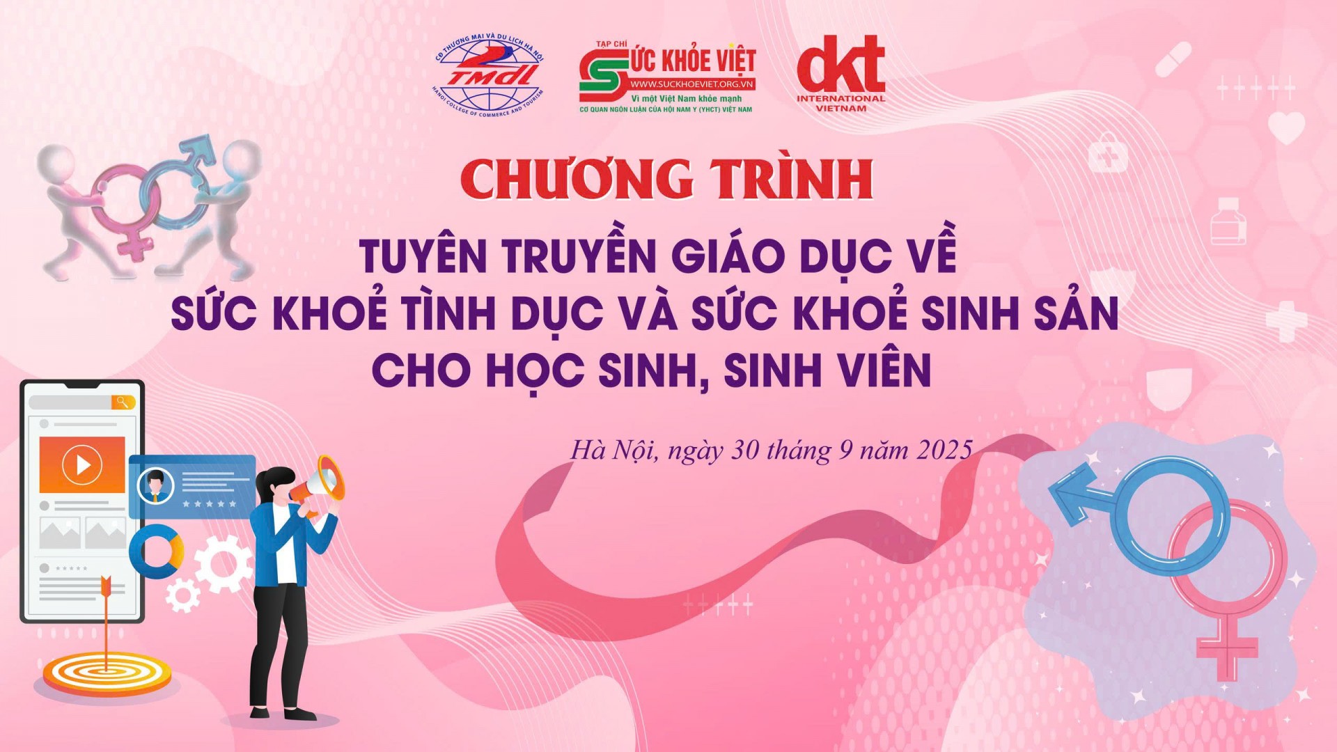 Ngày 30/09/2005 diễn ra chương trình tuyên truyền giáo dục về sức khỏe sinh sản và tình dục tại Trường Cao đẳng Thương mại và Du lịch Hà Nội