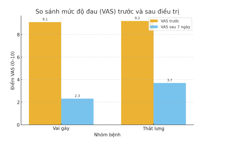 ĐÁNH GIÁ HIỆU QUẢ ĐIỀU TRỊ ĐAU BẰNG PHƯƠNG PHÁP CHÂM TẢ BẰNG KIM TIÊM KẾT HỢP HÚT GIẢM ÁP TẠI BỆNH VIỆN PHCN TỈNH LÀO CAI