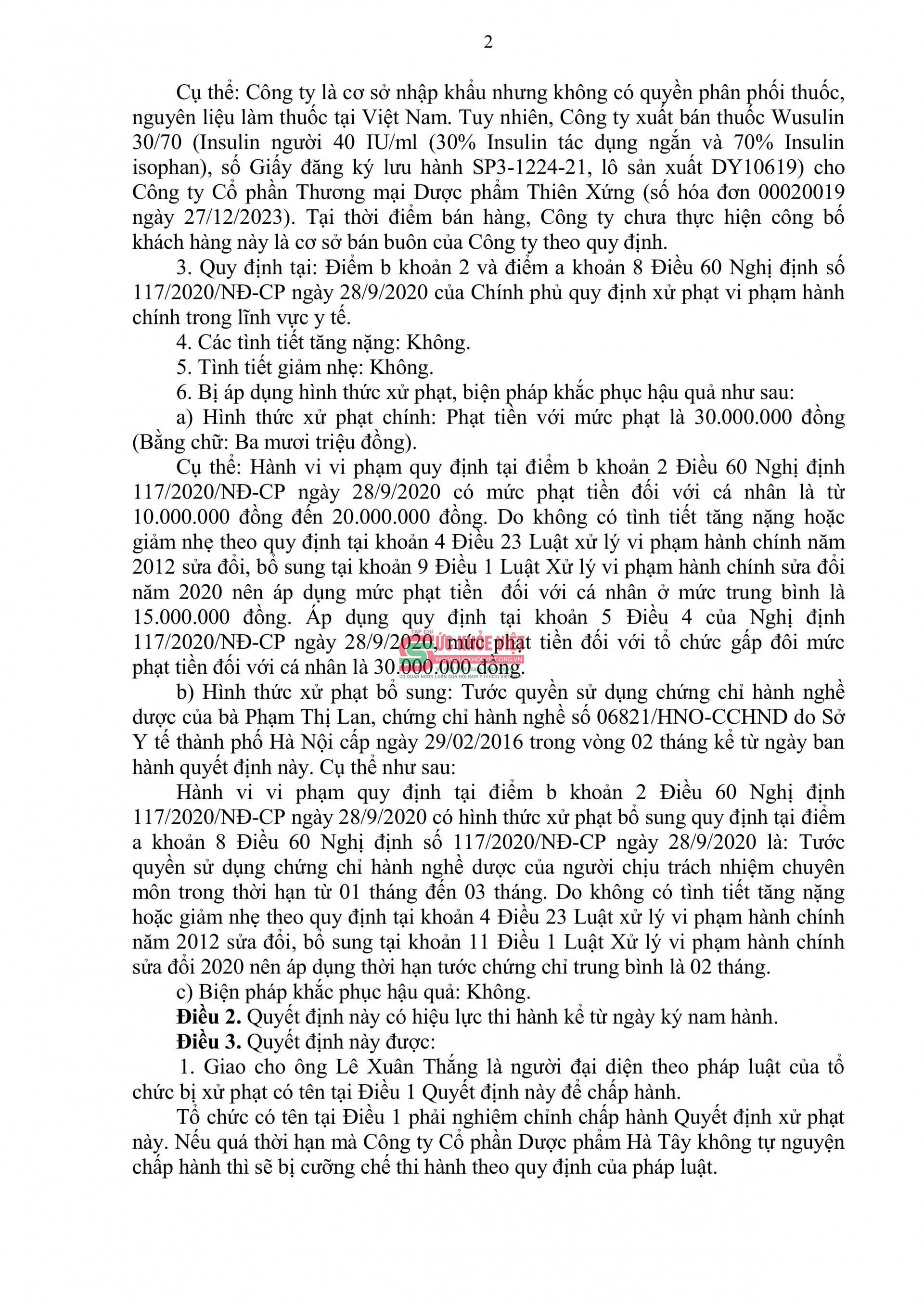 Dược phẩm Hà Tây – Doanh nghiệp dược hàng đầu bị xử phạt vi phạm hành chính vì sai phạm trong phân phối thuốc nhập khẩu