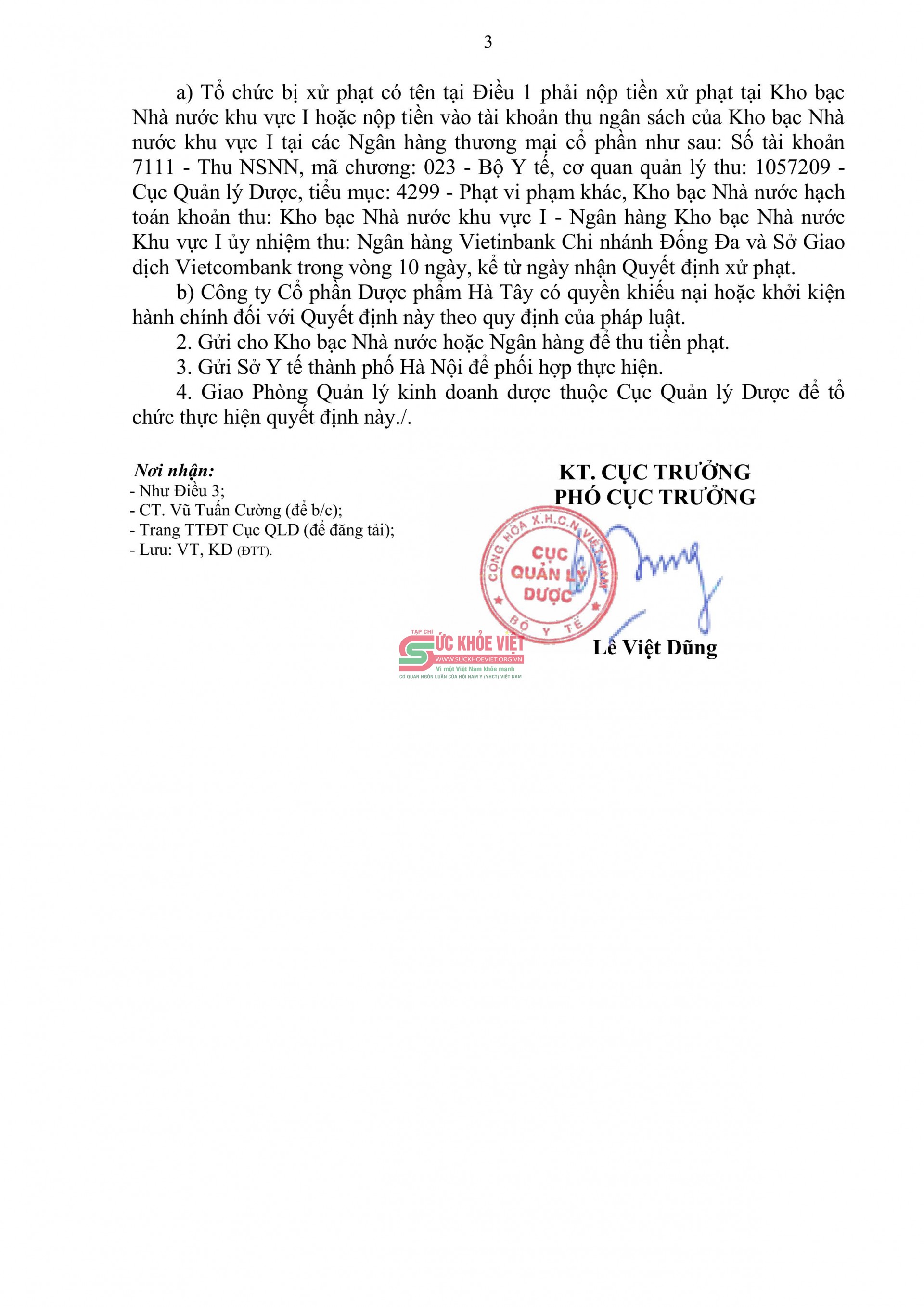 Dược phẩm Hà Tây – Doanh nghiệp dược hàng đầu bị xử phạt vi phạm hành chính vì sai phạm trong phân phối thuốc nhập khẩu