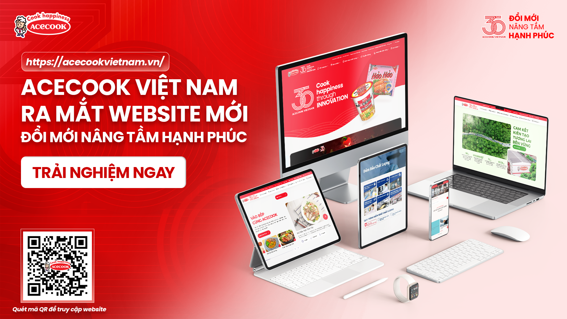 Acecook Việt Nam ra mắt website mới nhân dịp kỷ niệm 30 năm ngày bán hàng đầu tiên