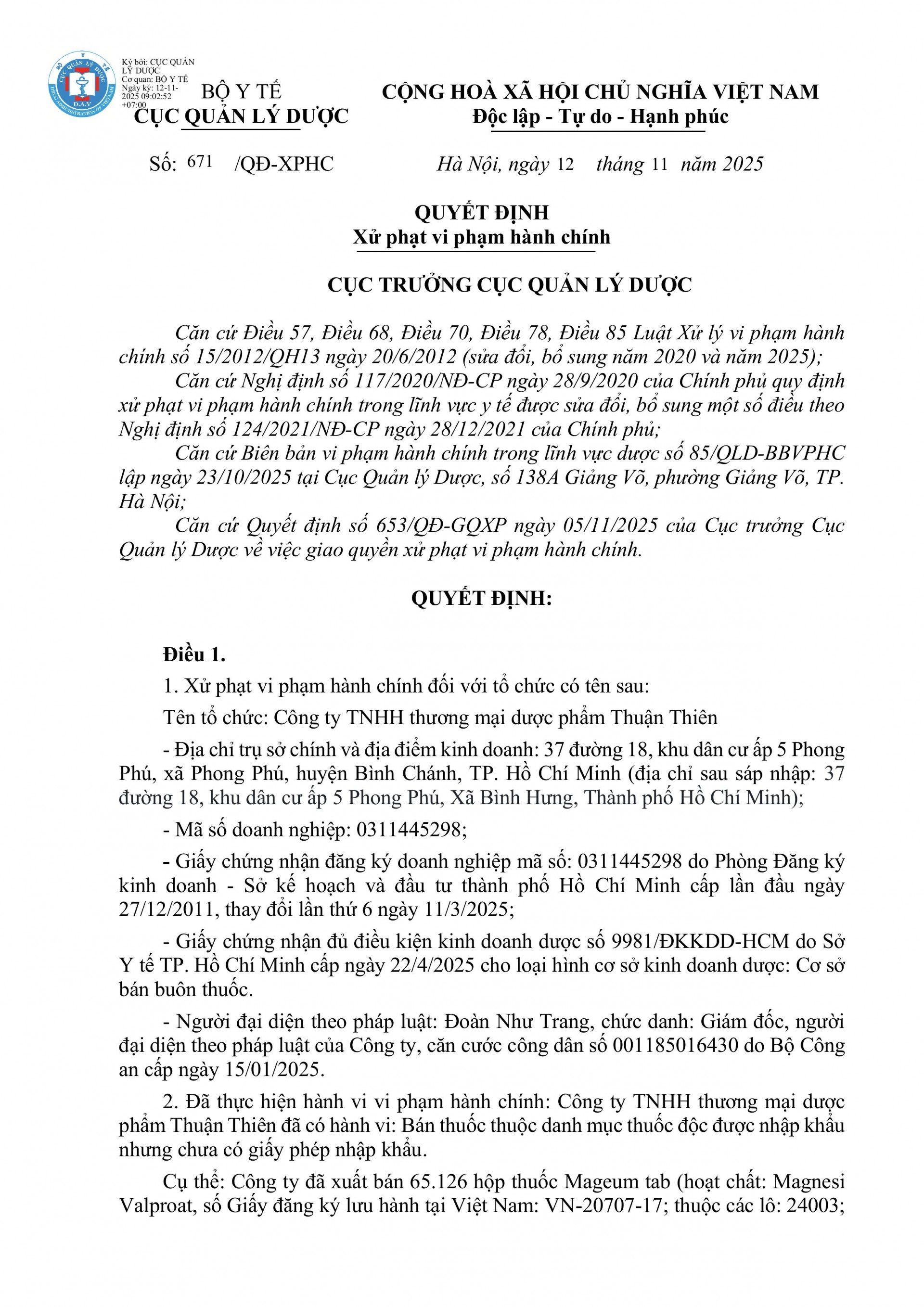 Hơn 43.000 hộp thuốc độc phải tiêu hủy: Vụ xử phạt Công ty Thuận Thiên nói lên điều gì?