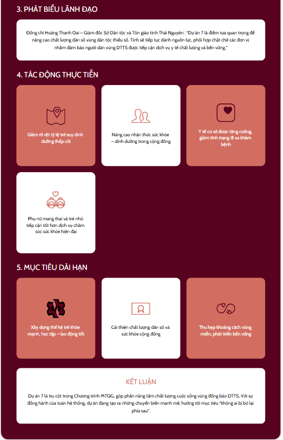 Dự án 7 - MTQG: Bước đột phá trong chăm sóc sức khỏe vùng đồng bào dân tộc thiểu số Thái Nguyên