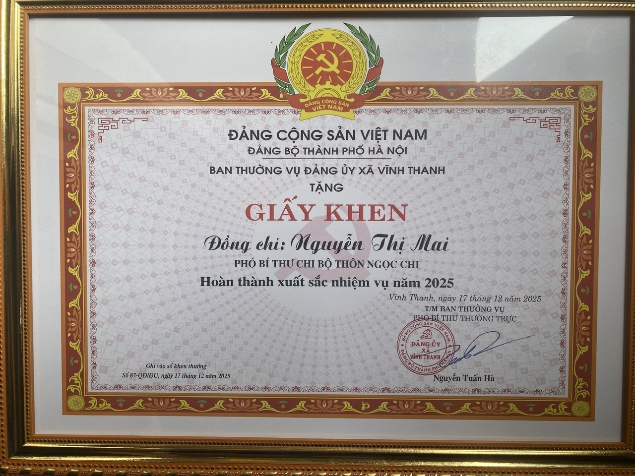 Đồng chí Nguyễn Thị Mai – Người đặt nền móng vững chắc cho những thành tựu hôm nay của thôn Ngọc Chi Đồng chí Nguyễn Thị Mai – Người đặt nền móng vững chắc cho những thành tựu hôm nay của thôn Ngọc Chi